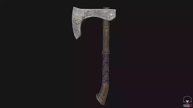 Viking Axe PBR Low-poly 3D model