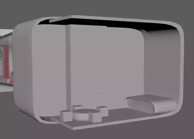 Stand bathroom with toilet and sink Low-poly 3D model