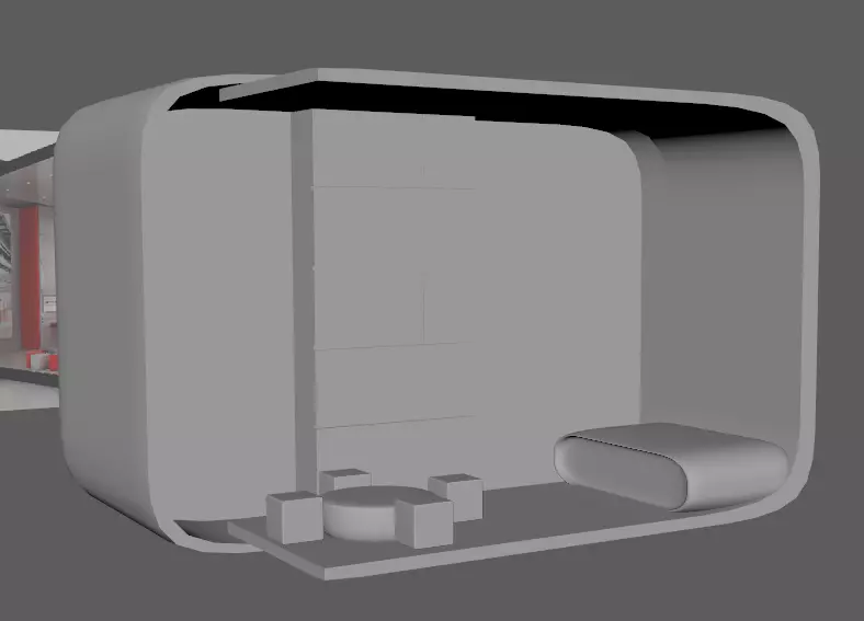 Stand bathroom with toilet and sink Low-poly 3D model_0