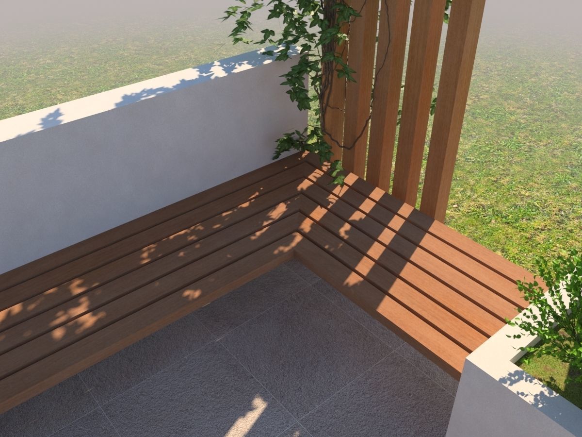 Pergola Design With Bushes And Ivies 3D model_6