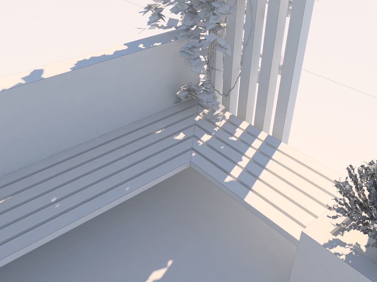 Pergola Design With Bushes And Ivies 3D model_16