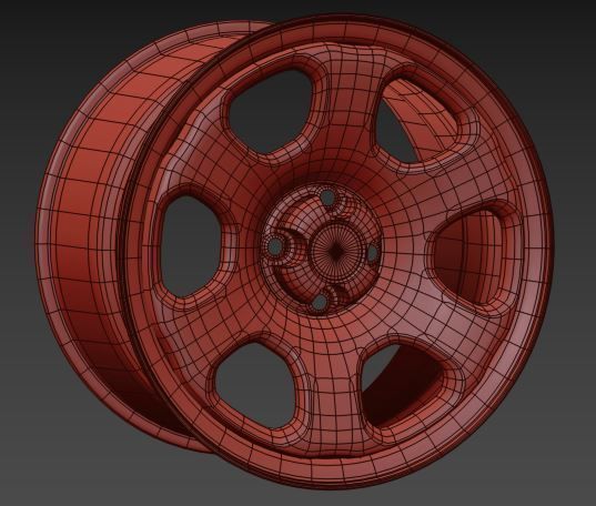 Generic steel rim  3D model_4