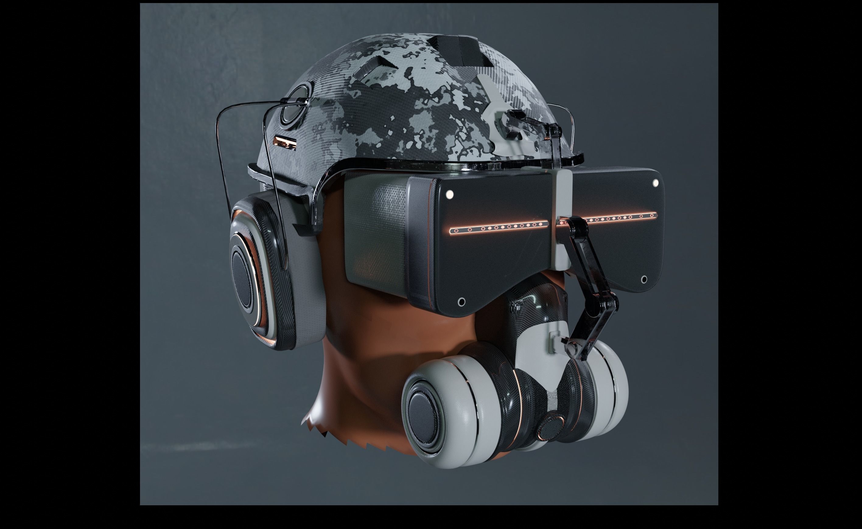 Cyberpunk VR headset  3D model_1