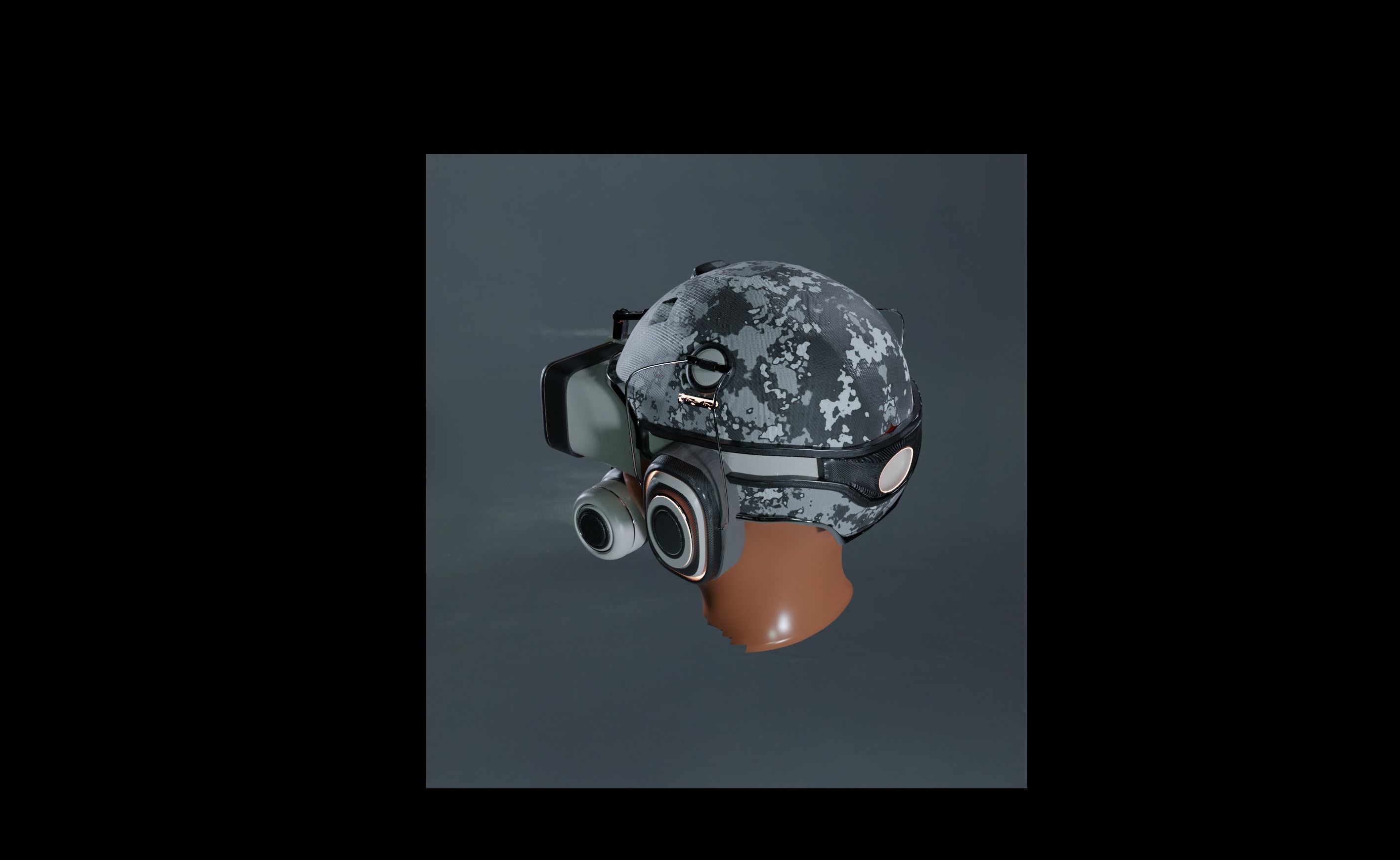 Cyberpunk VR headset  3D model_2