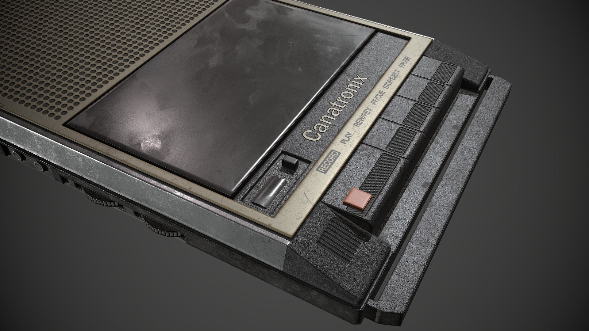 Cassette Player Audio Low-poly 3D model_6