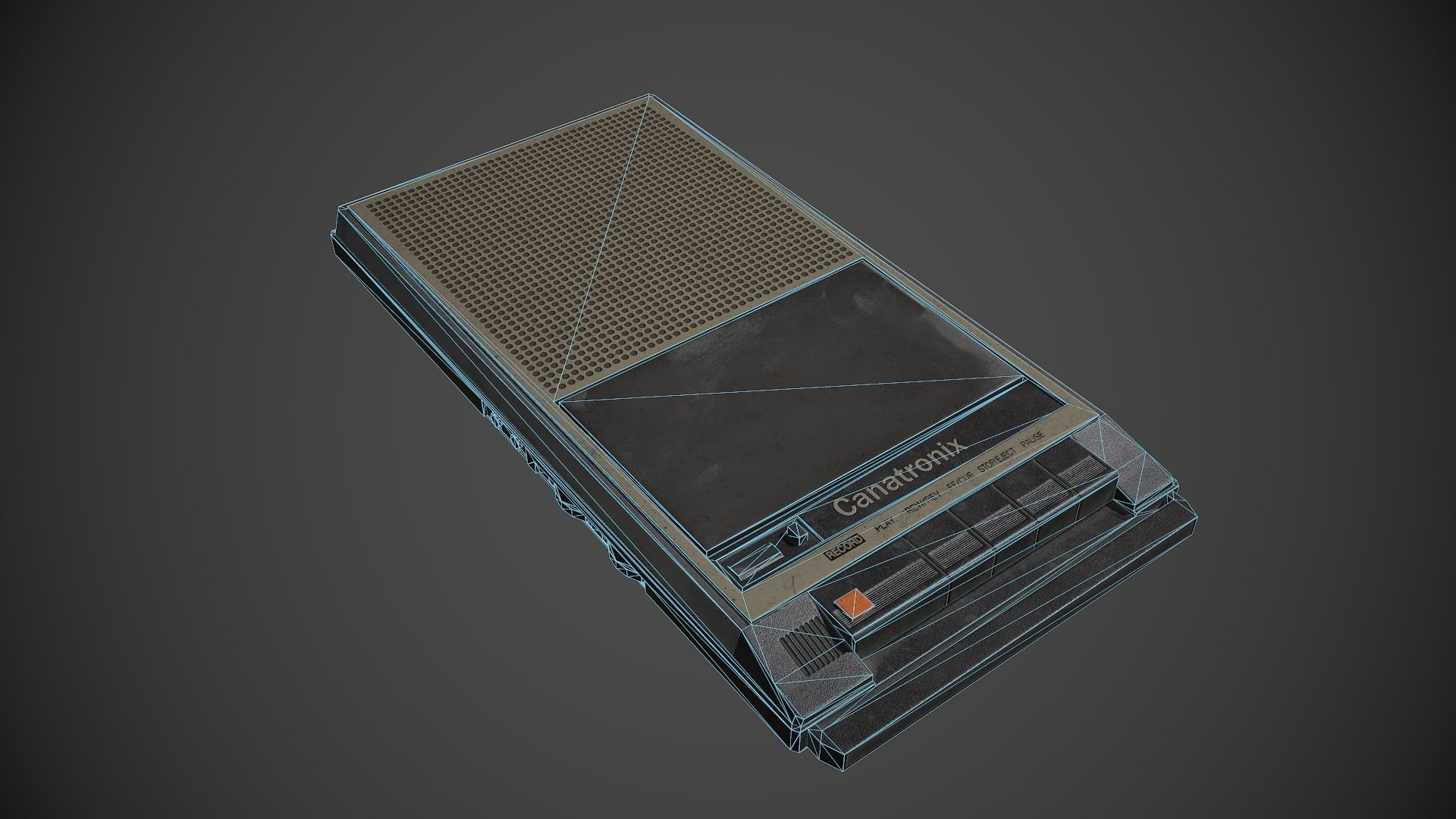 Cassette Player Audio Low-poly 3D model_7