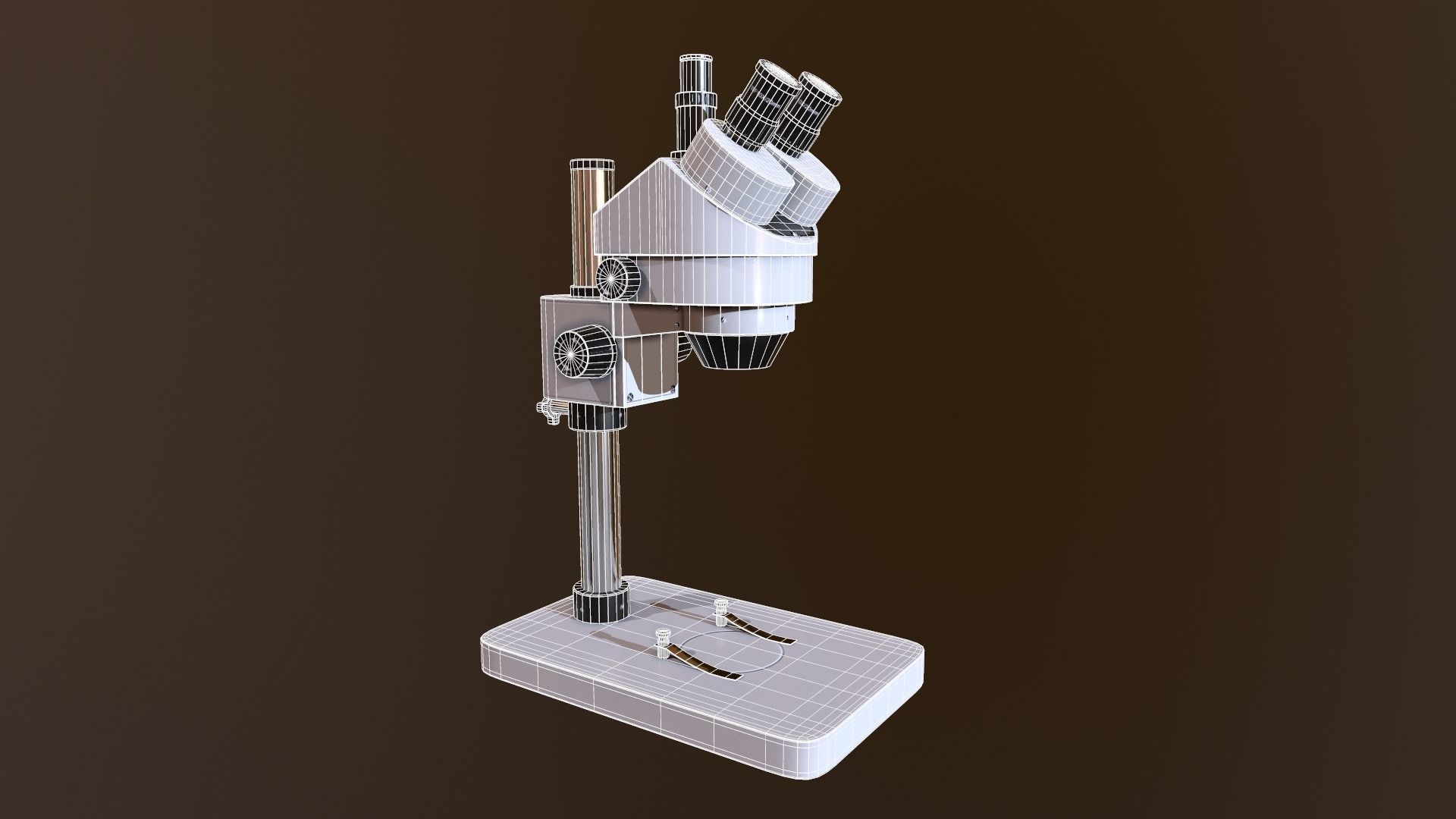 Stereo Microscope Low-poly 3D model_7