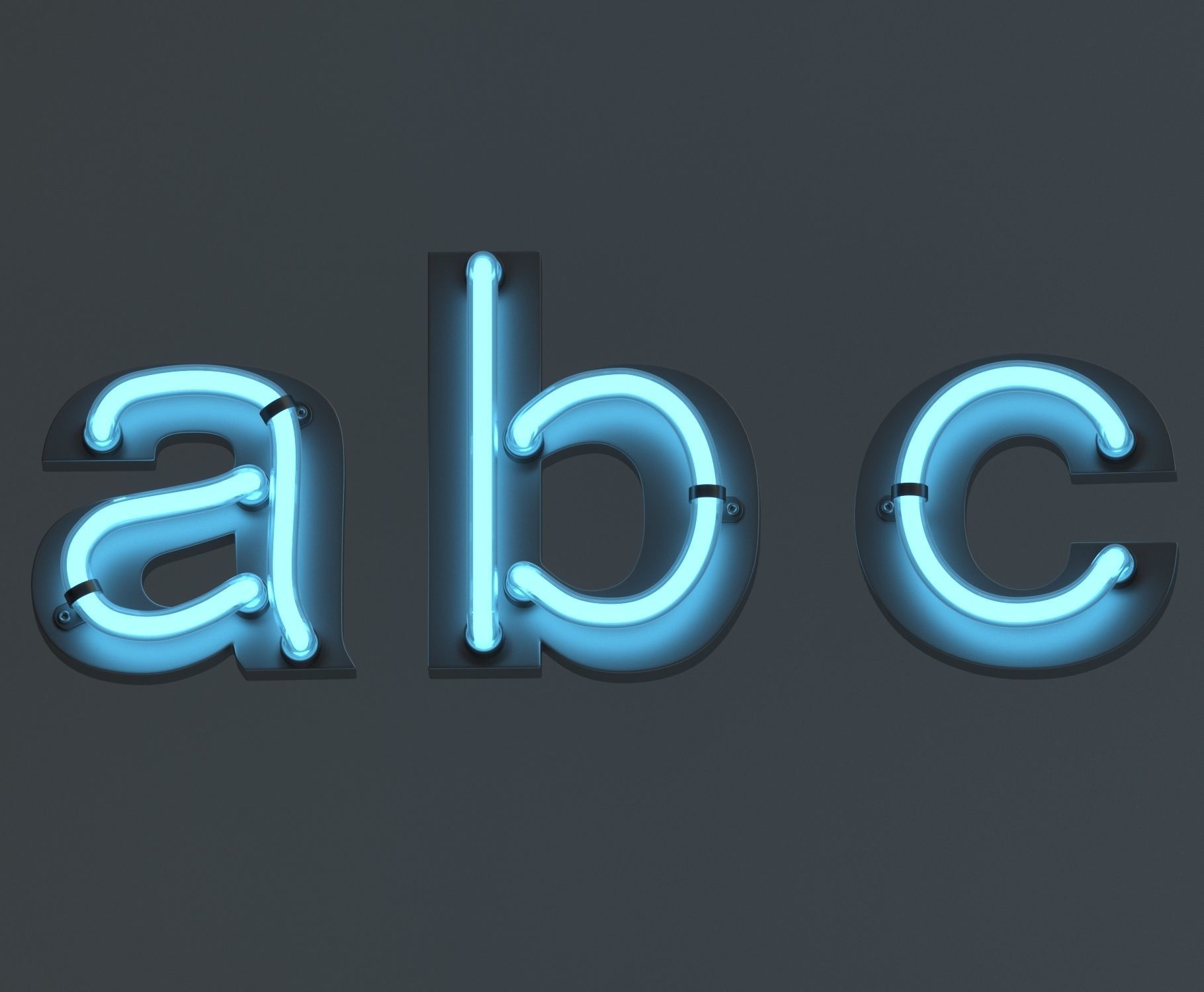Neon Alphabet  3D model_2