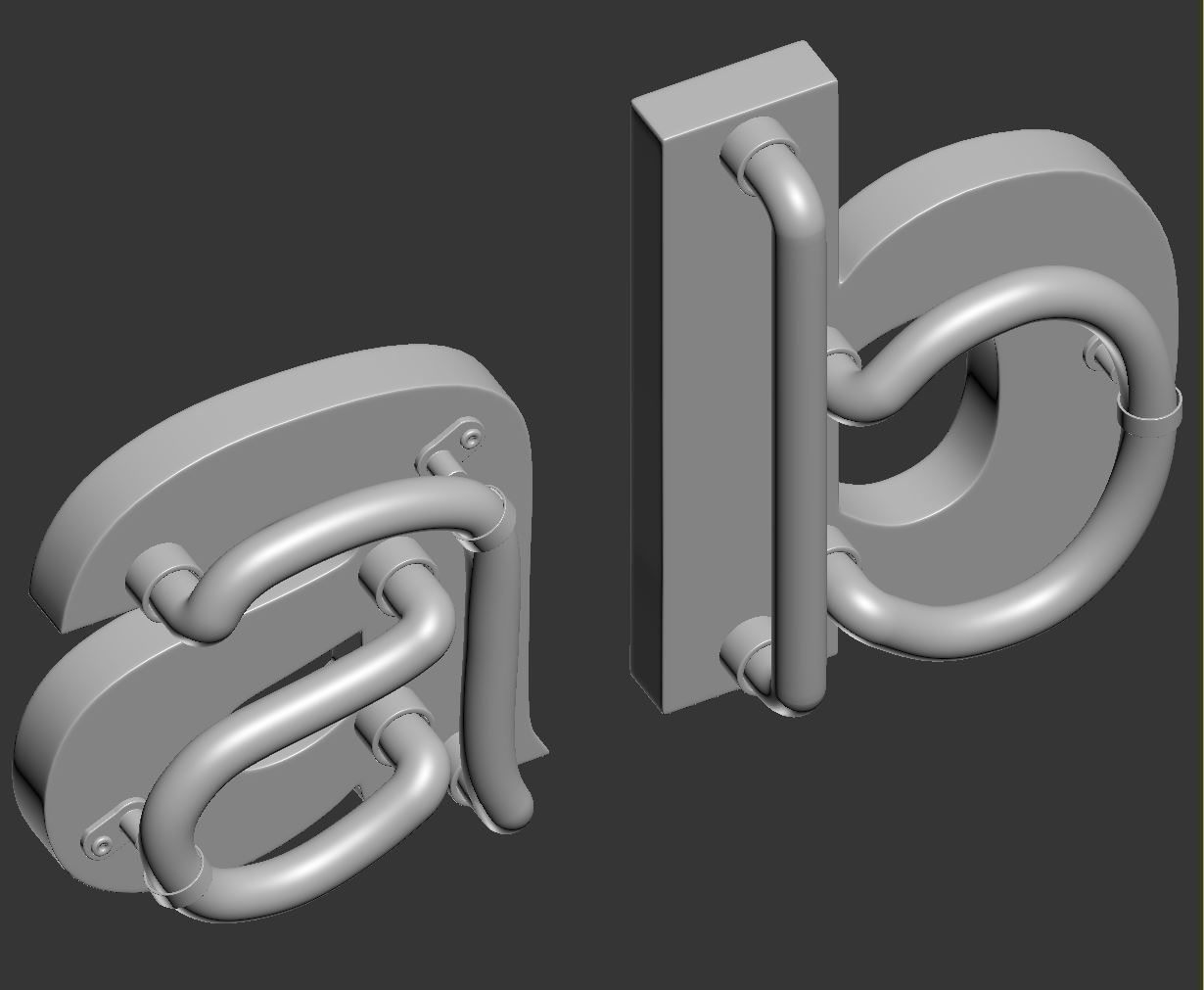 Neon Alphabet  3D model_6