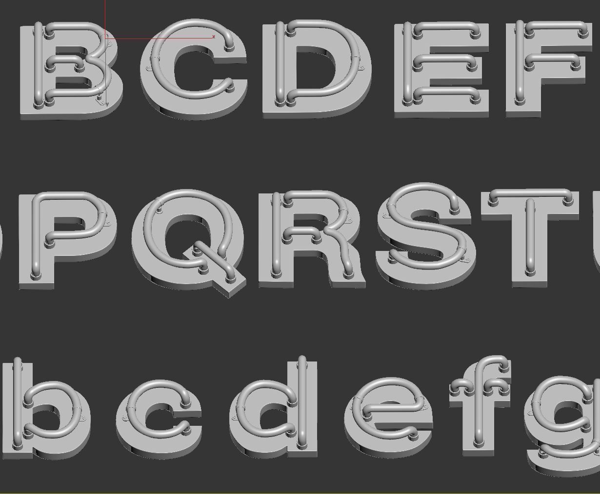 Neon Alphabet  3D model_7