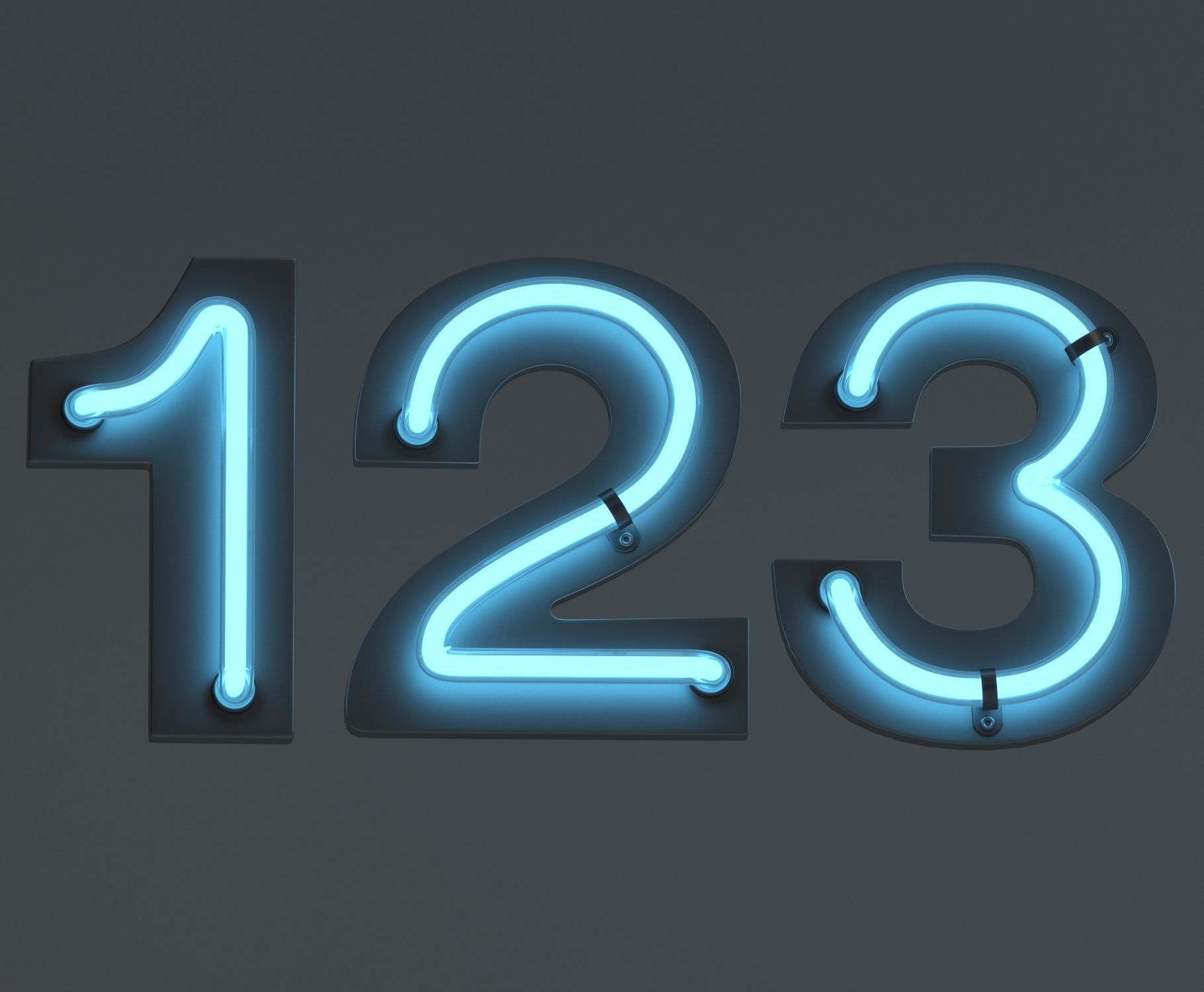 Neon Alphabet  3D model_3