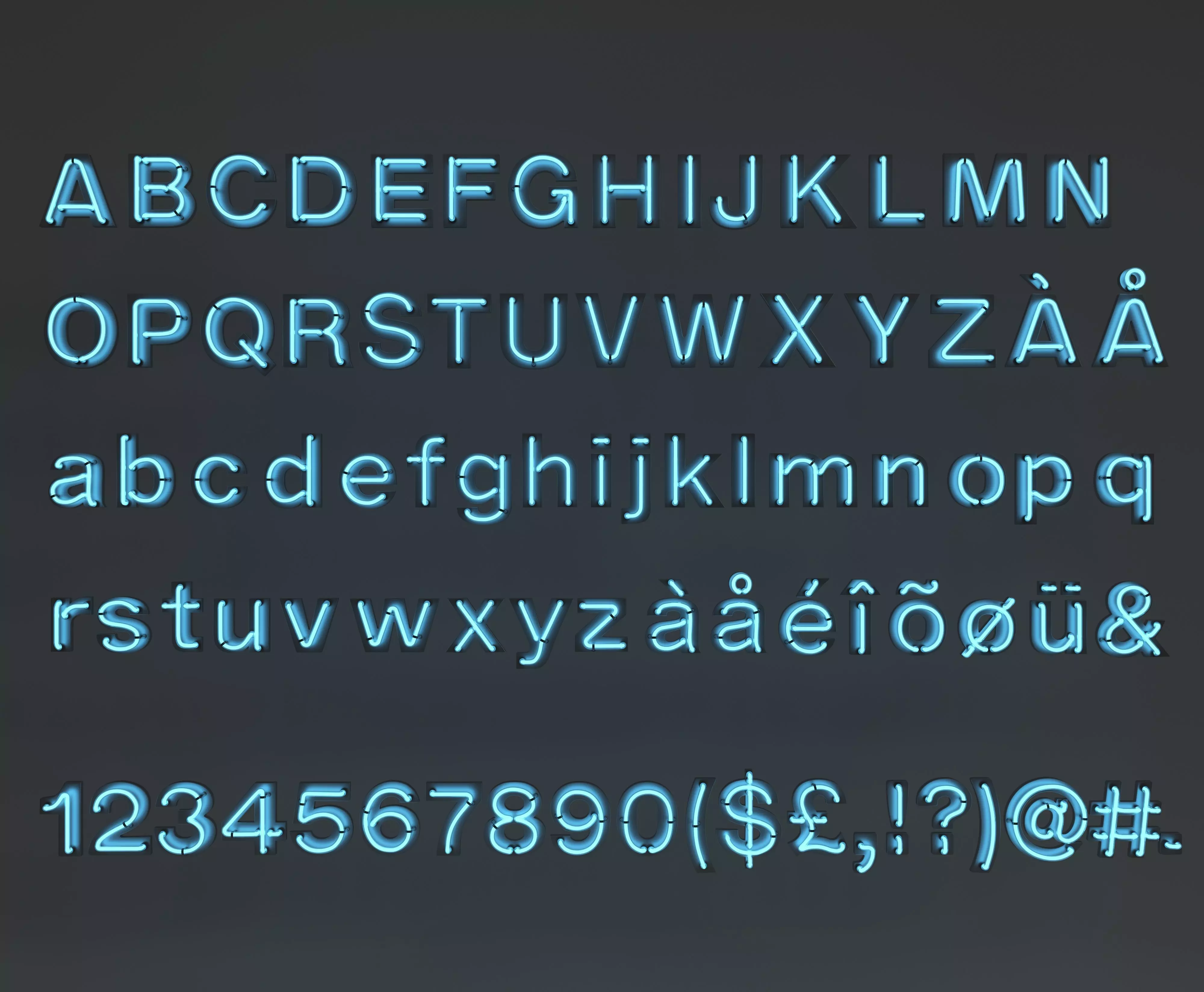 Neon Alphabet  3D model_0