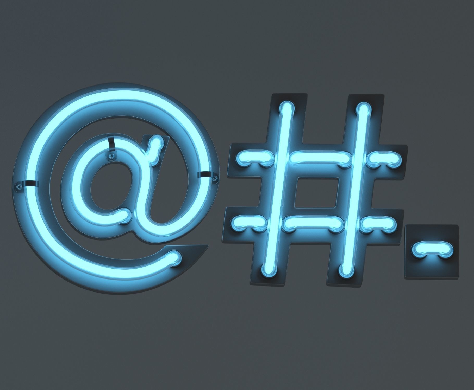 Neon Alphabet  3D model_4