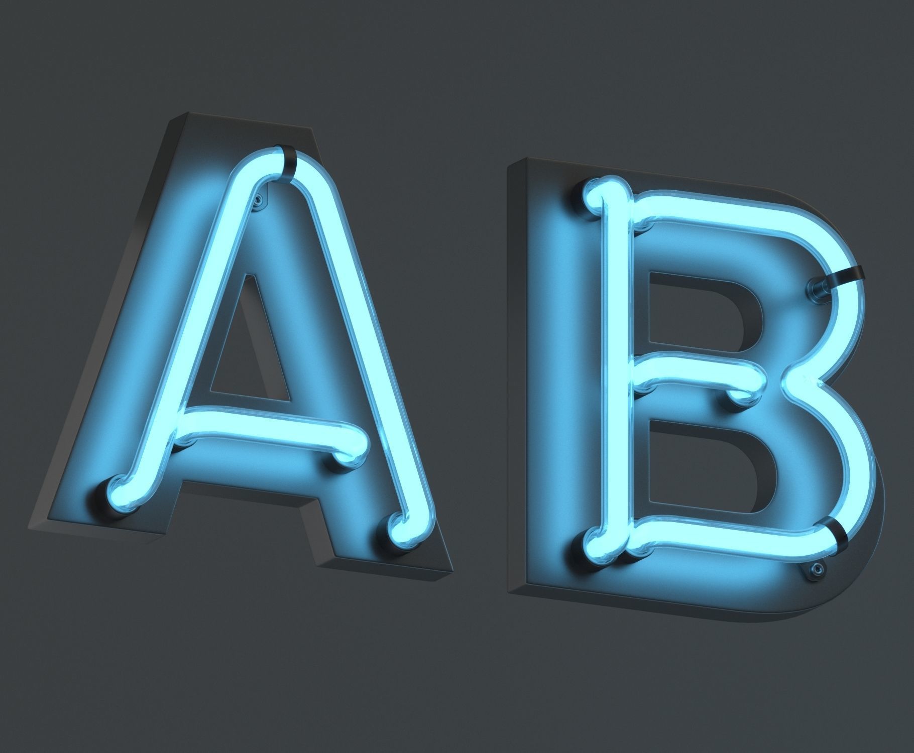 Neon Alphabet  3D model_1