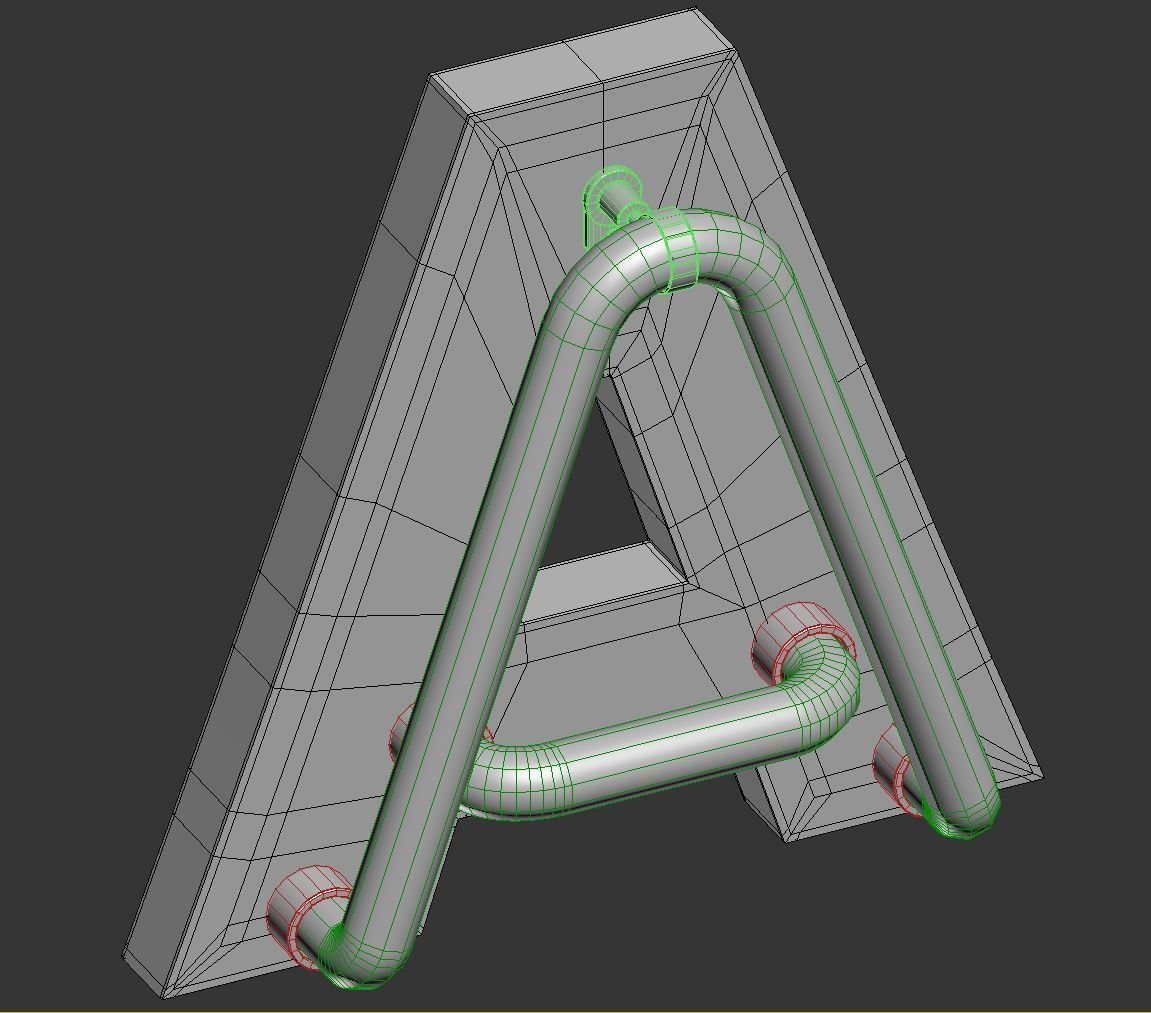 Neon Alphabet  3D model_9
