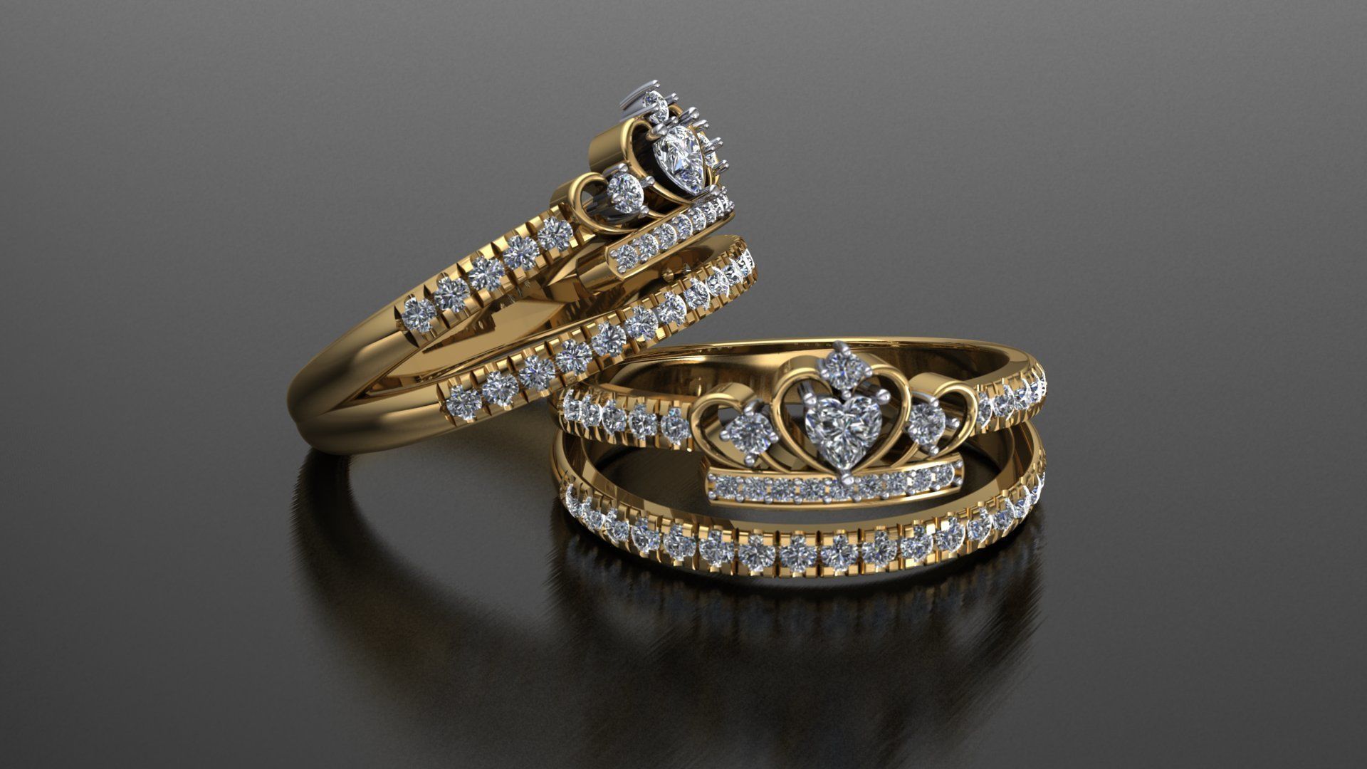 CROWN RING 3D print model_1