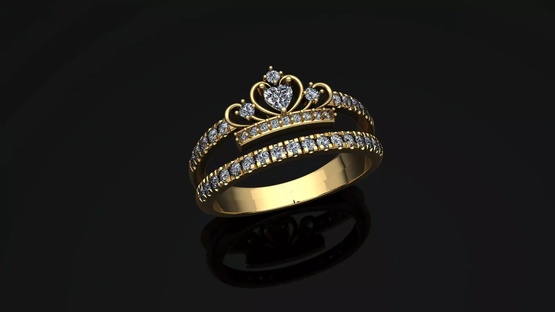 CROWN RING 3D print model_0
