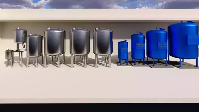 Vessel and Water Tank 3D model