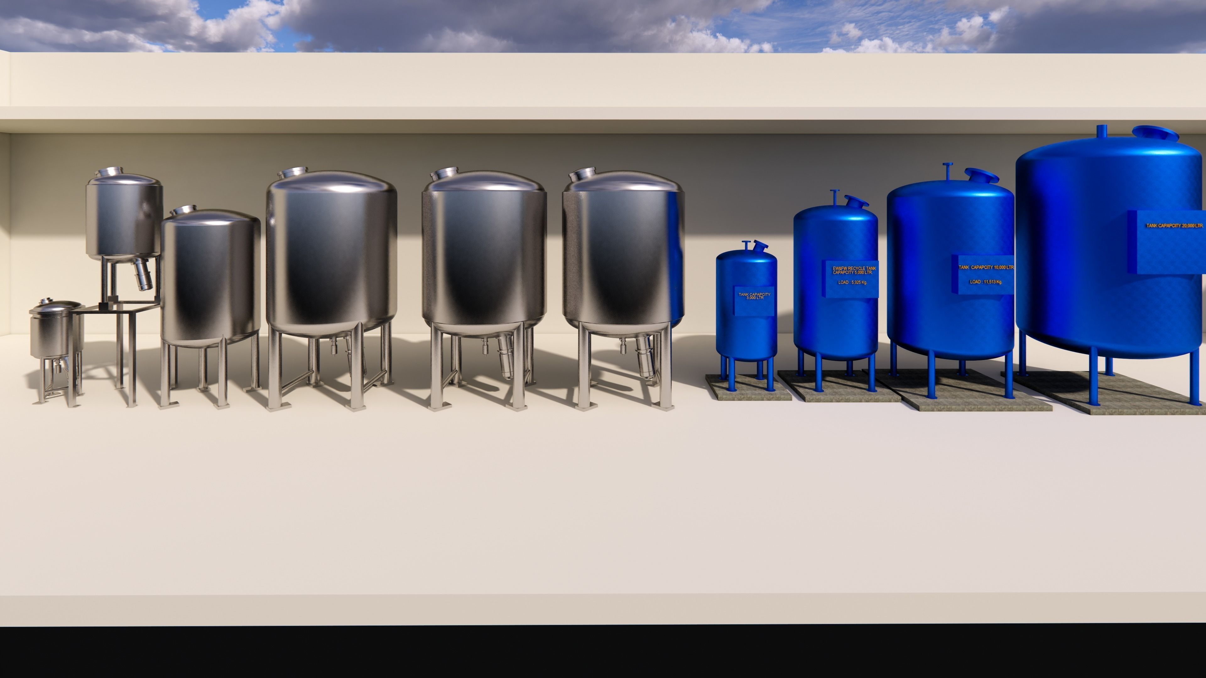 Vessel and Water Tank 3D model | CGTrader