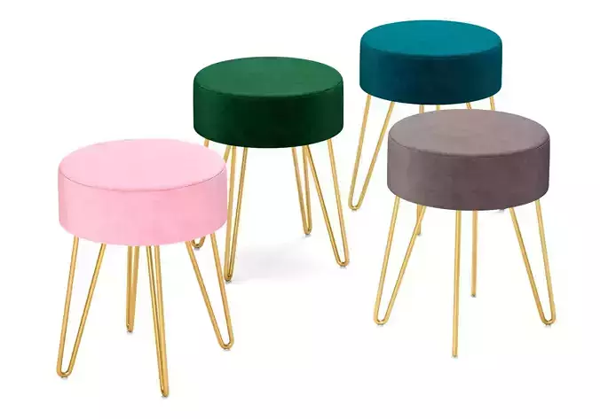 Duhome Modern Velvet Upholstered Ottoman 3D model