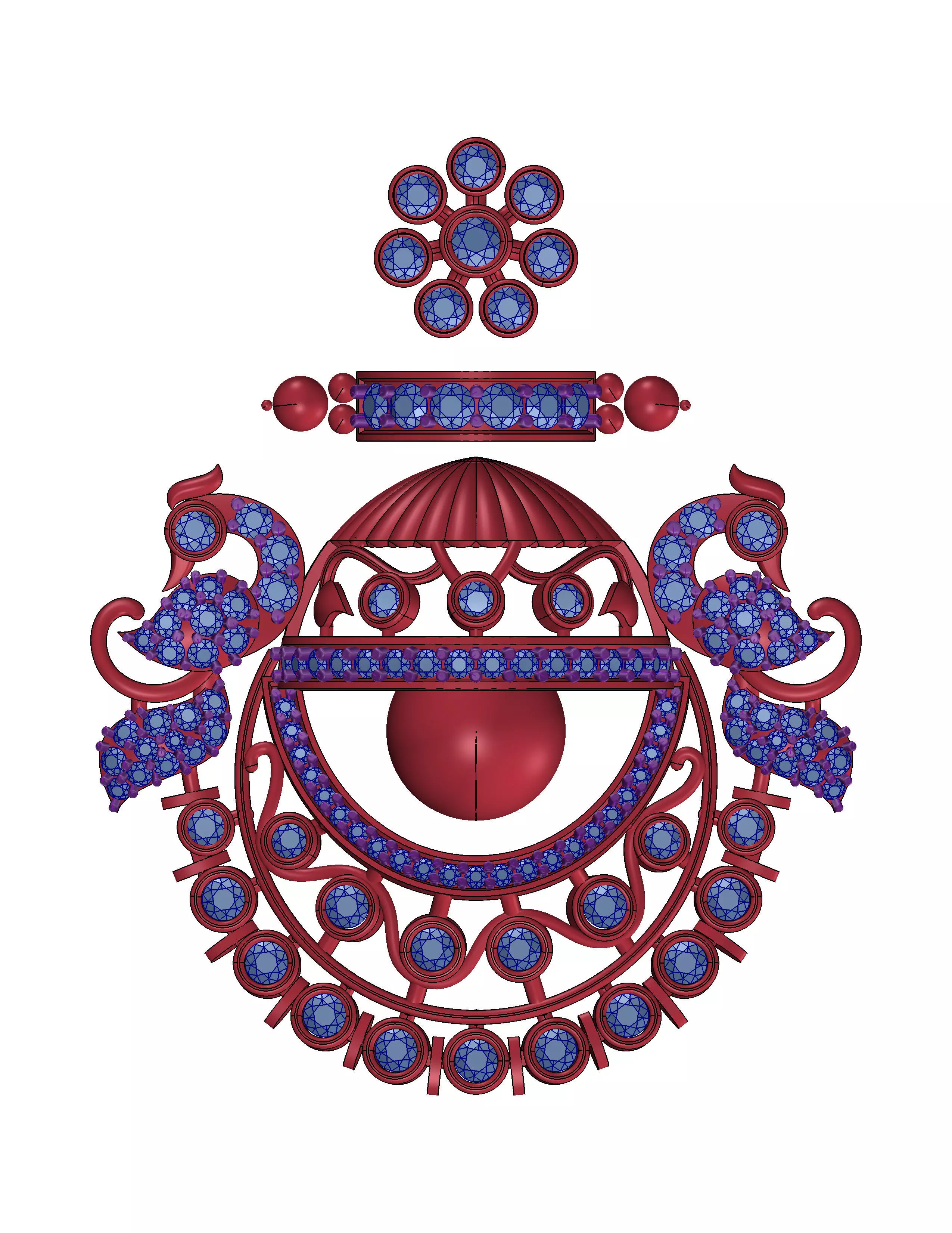 Earrings indian ornament 3D print model