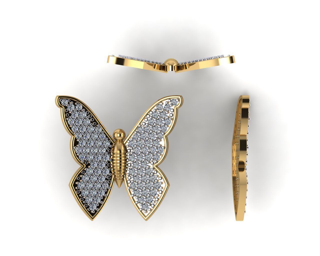  butterfly pendent  3D print model_1