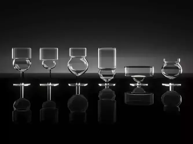 Sferico Glass Collection by Joe Colombo 3D model