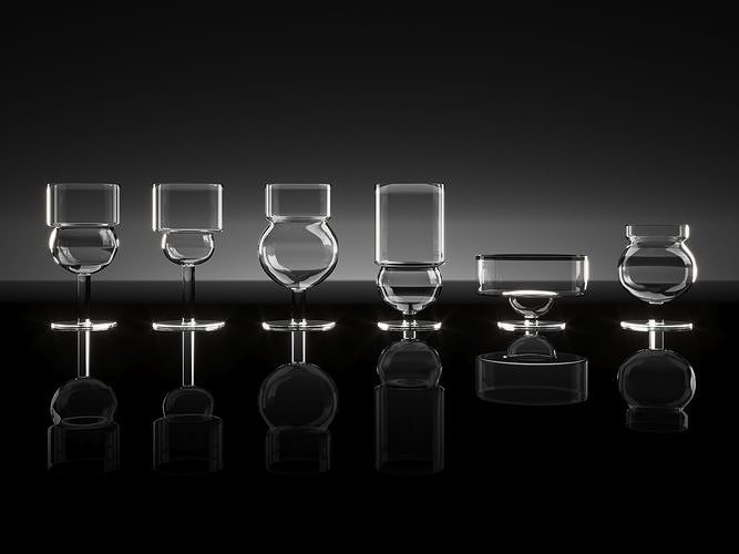 Sferico Glass Collection by Joe Colombo 3D model