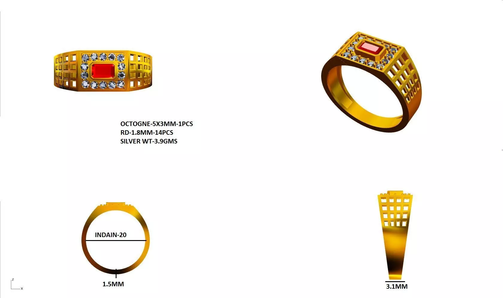 GENTS RING Free 3D model