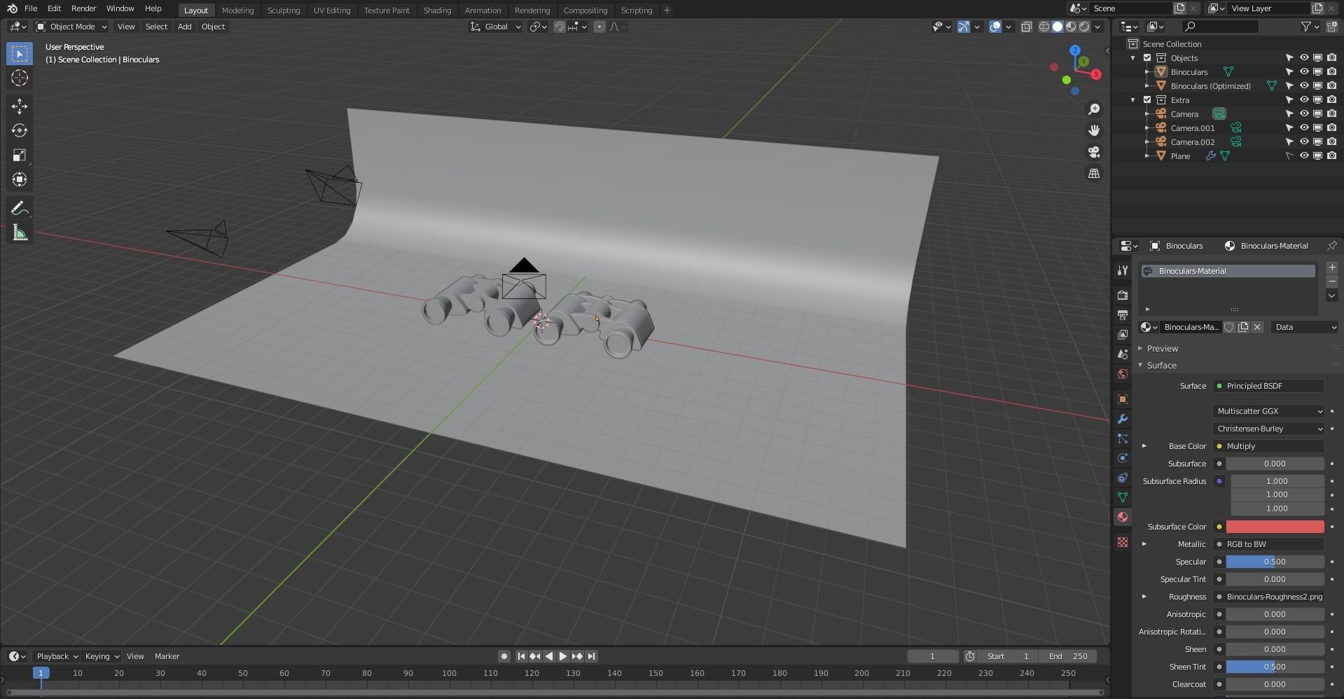 Binoculars Collection Low-poly 3D model_26