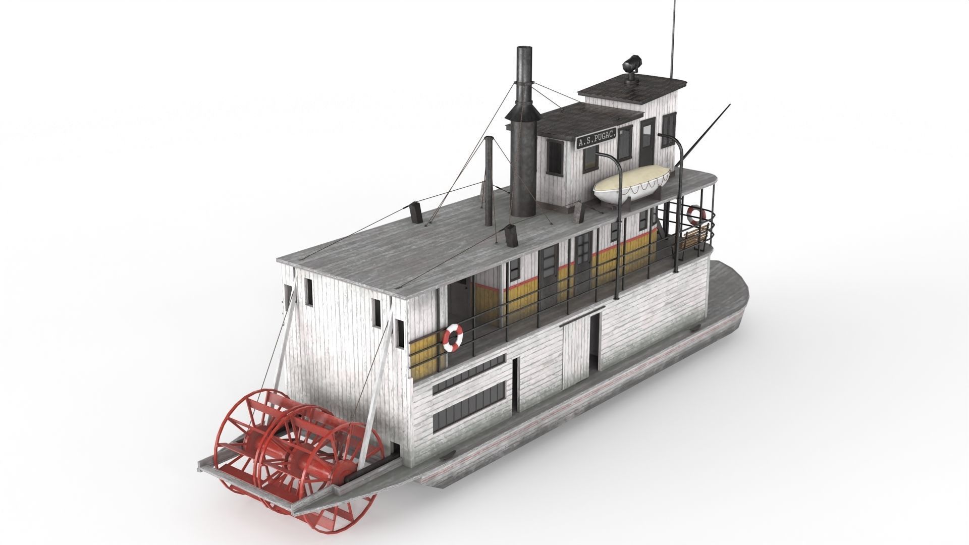 Old Ship 01 Low-poly 3D model_8