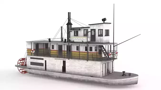 Old Ship 01 Low-poly 3D model