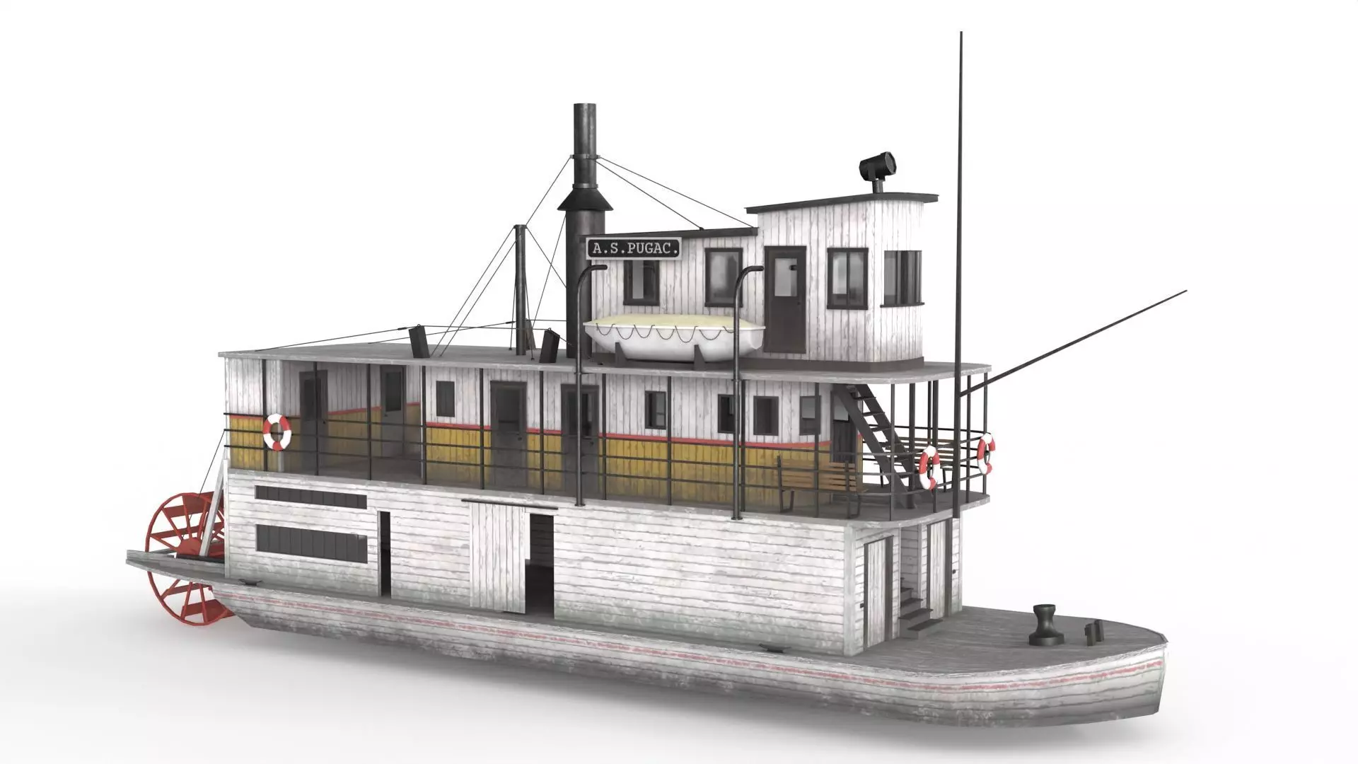 Old Ship 01 Low-poly 3D model_0