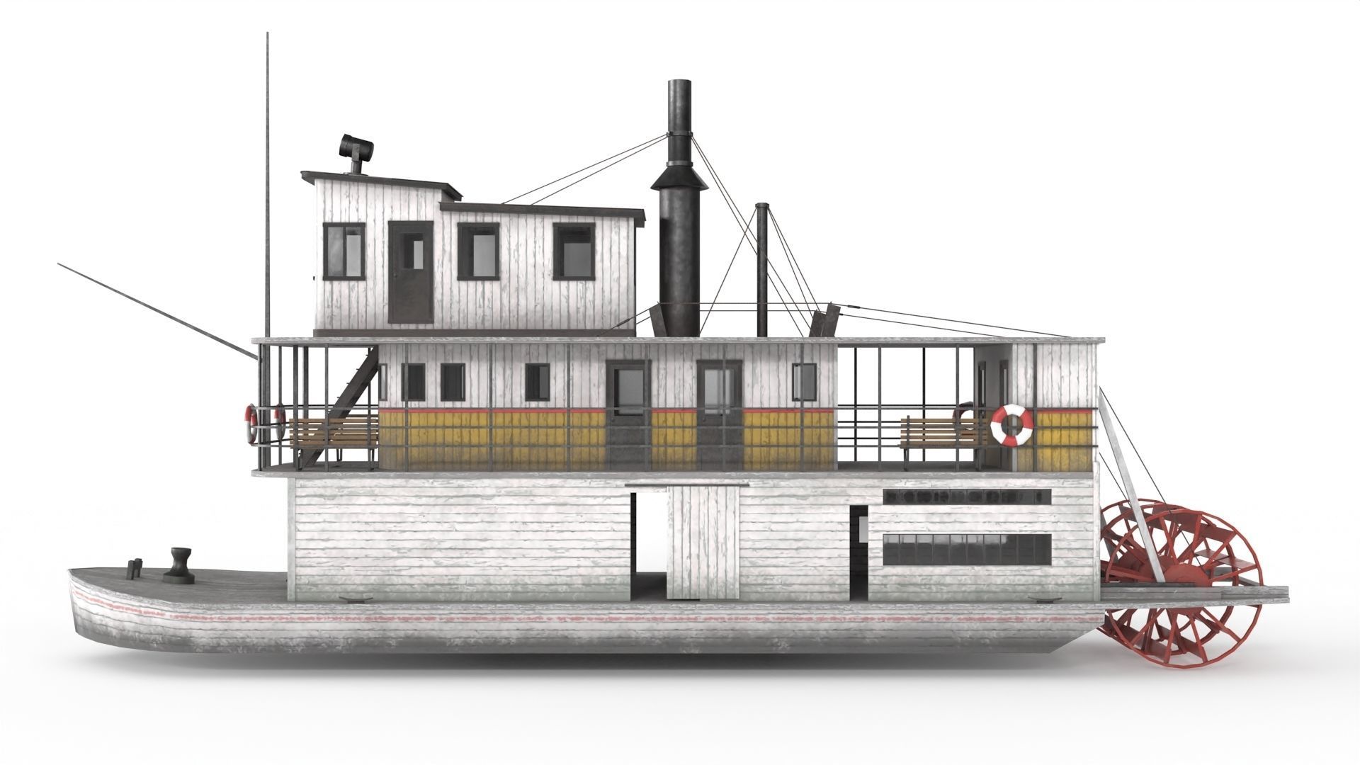 Old Ship 01 Low-poly 3D model_6