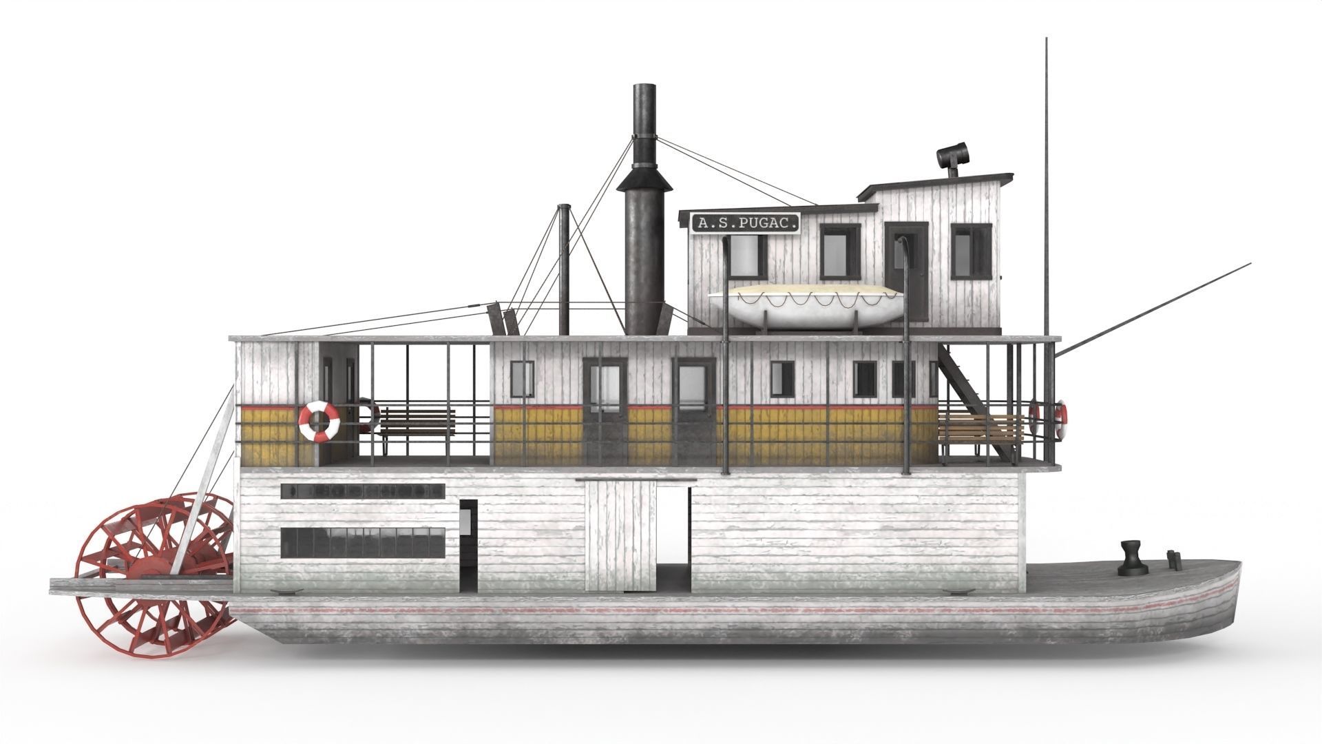 Old Ship 01 Low-poly 3D model_5