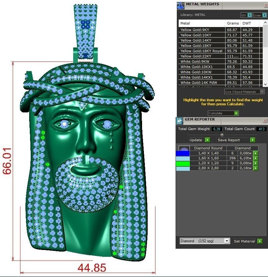 Jessu pendant 3D print model_5