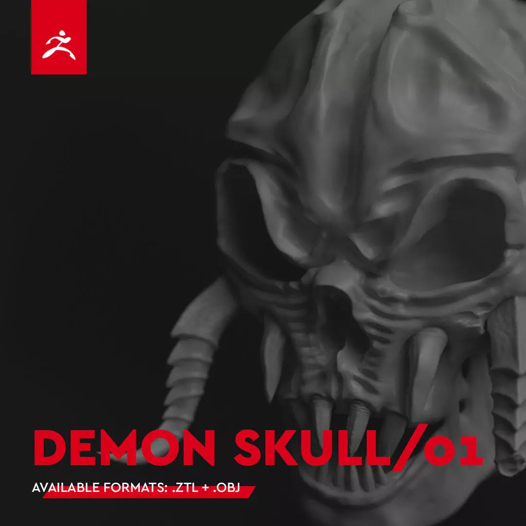 DEMON SKULL 01 by Mike Kobzar 3D model_0