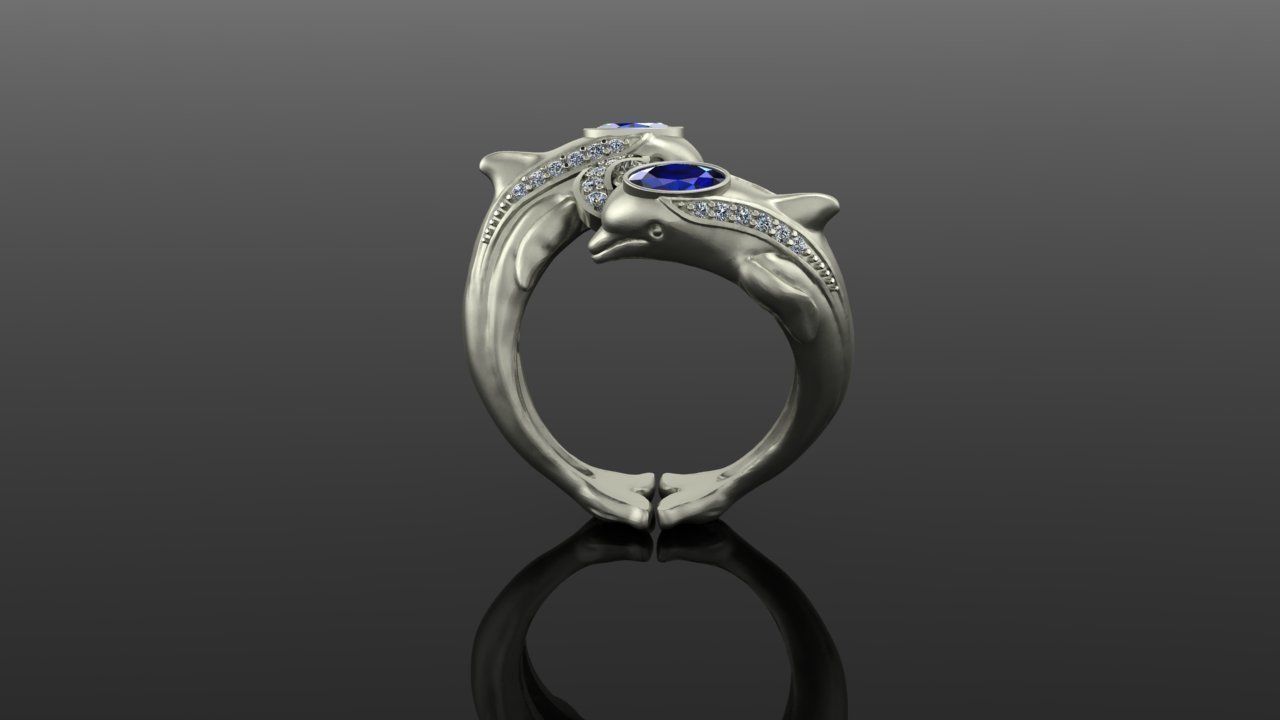 Ring Dolphins 3D print model_5