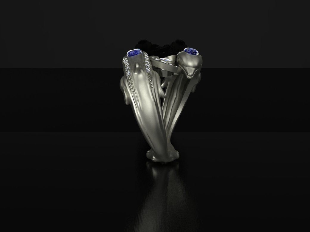 Ring Dolphins 3D print model_3