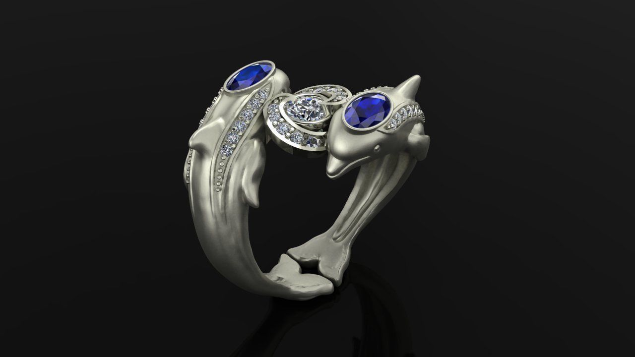 Ring Dolphins 3D print model_4