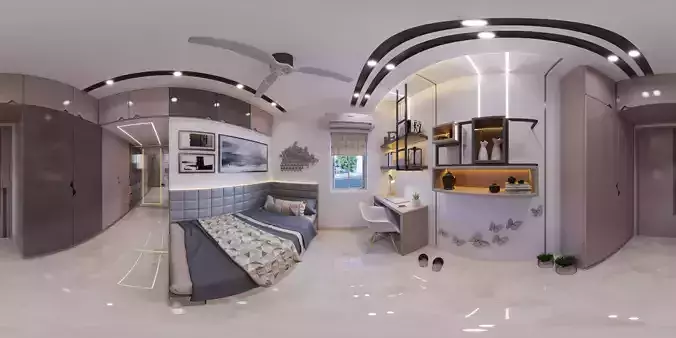 BEDROOM 01 - VR READY BEDROOM SKETCHUP MODEL