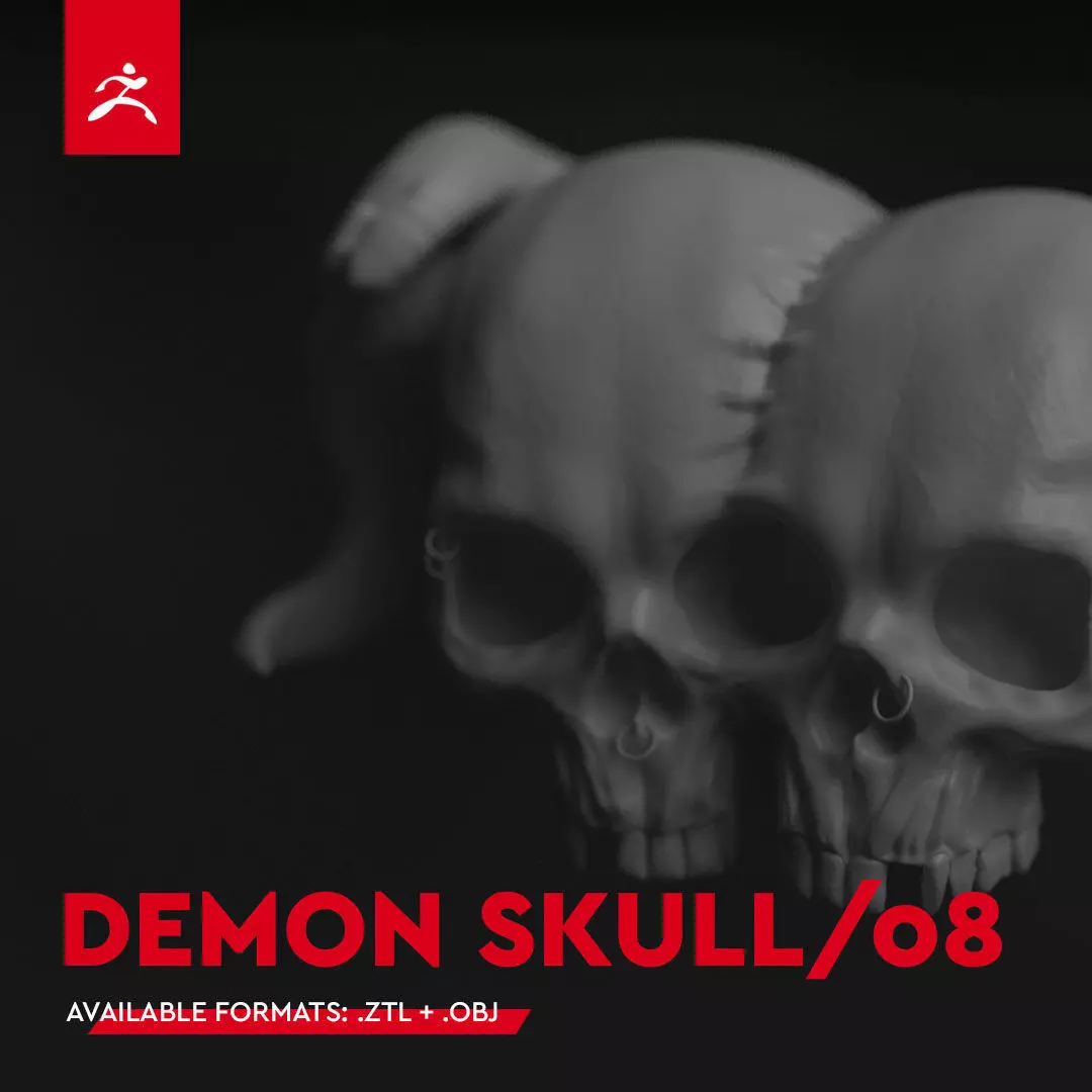 DEMON SKULL 08 by Mike Kobzar 3D model_0