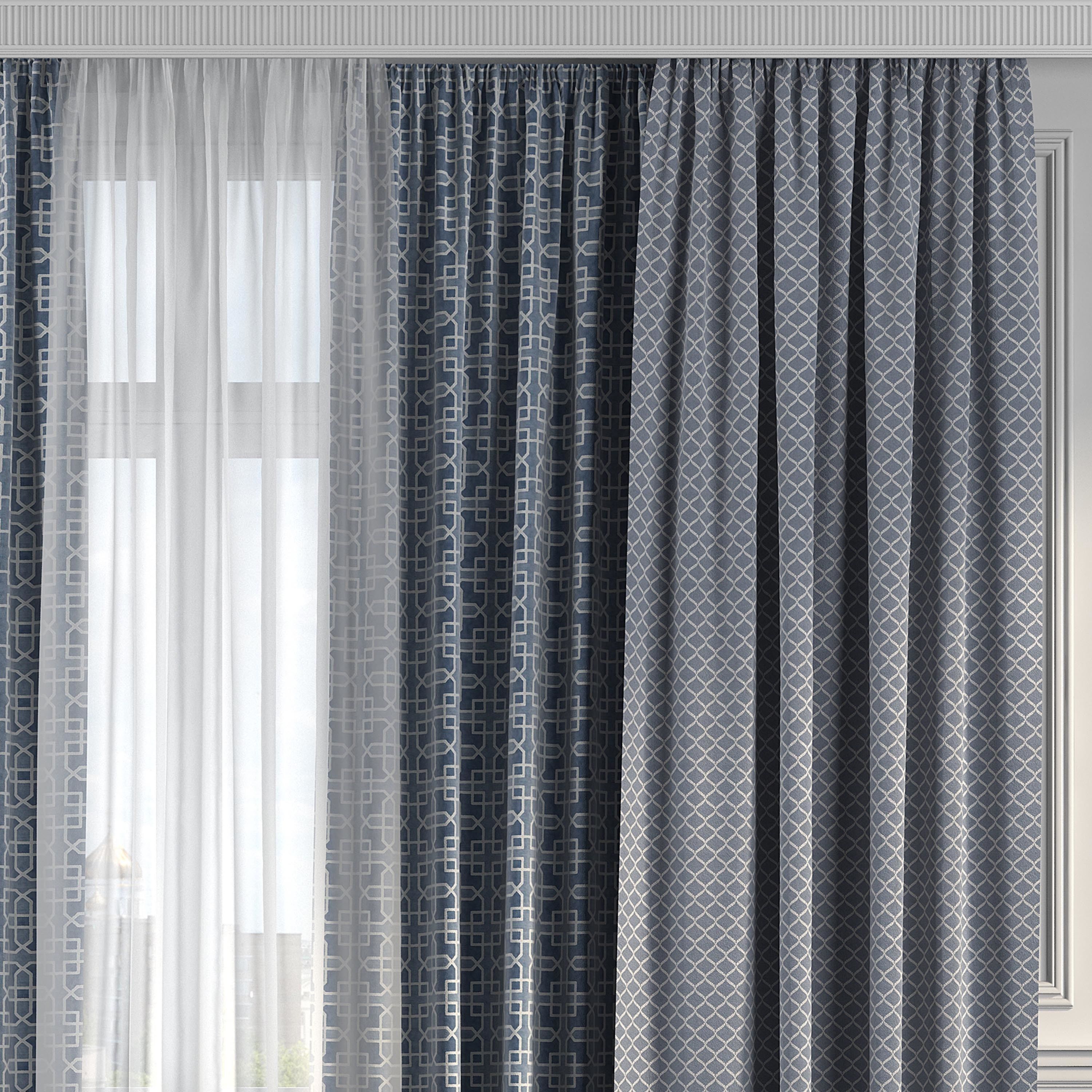 Curtain Set 207 3D model_1