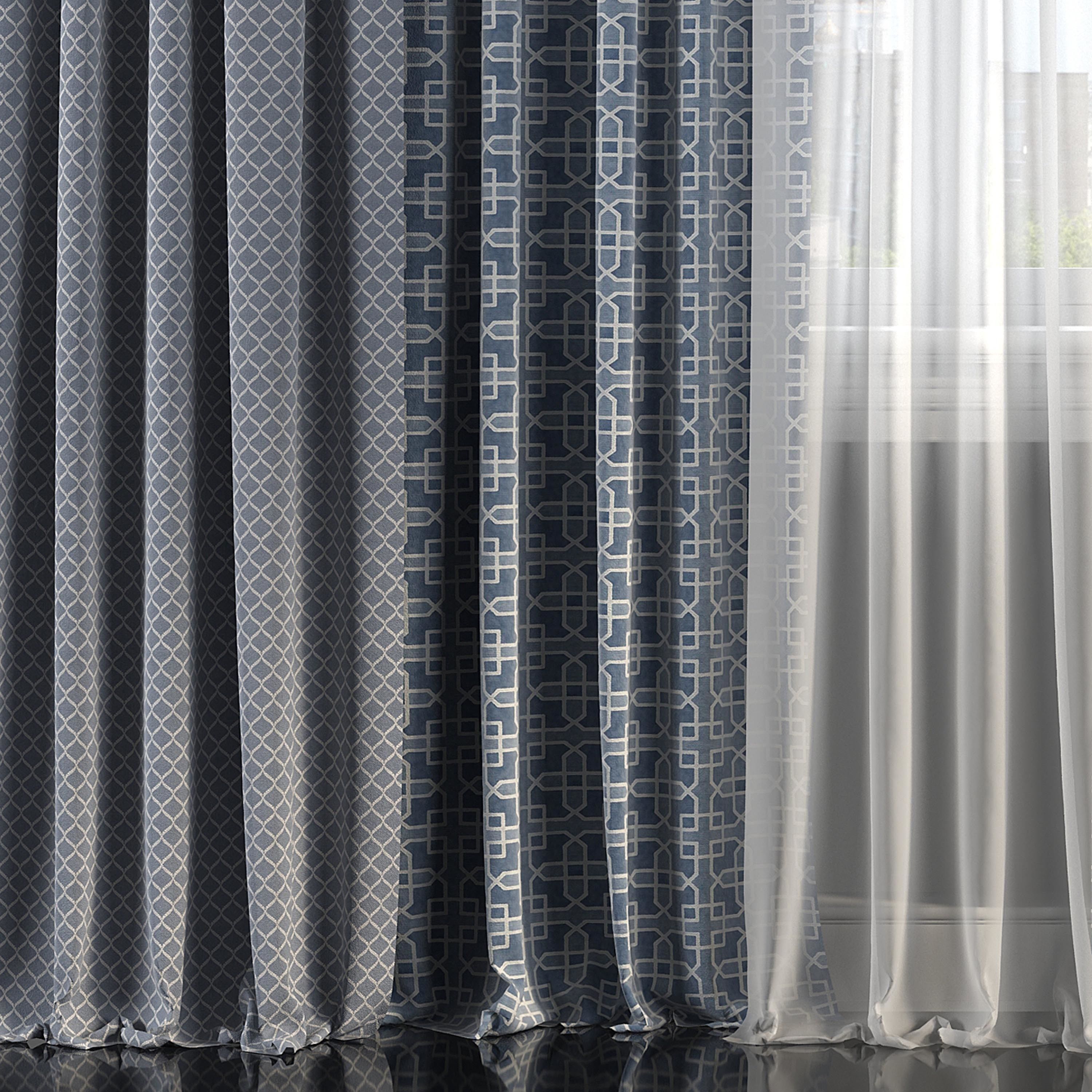 Curtain Set 207 3D model_2