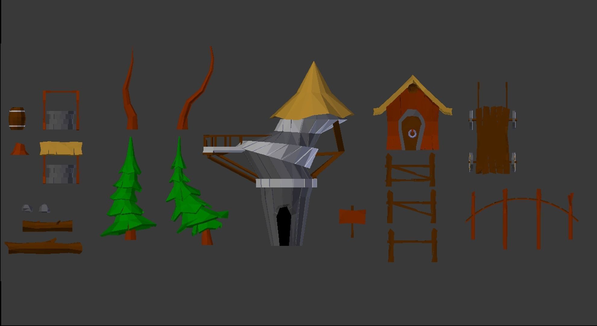 Lowpoly mini bundle 3d models Low-poly 3D model_3
