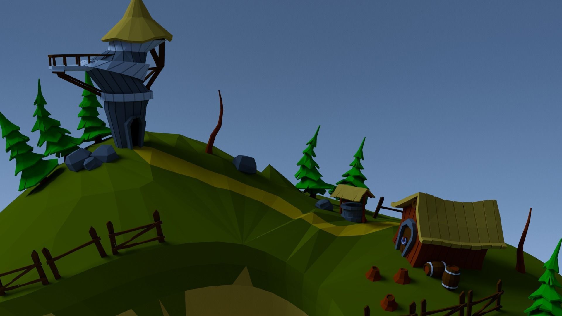 Lowpoly mini bundle 3d models Low-poly 3D model_1