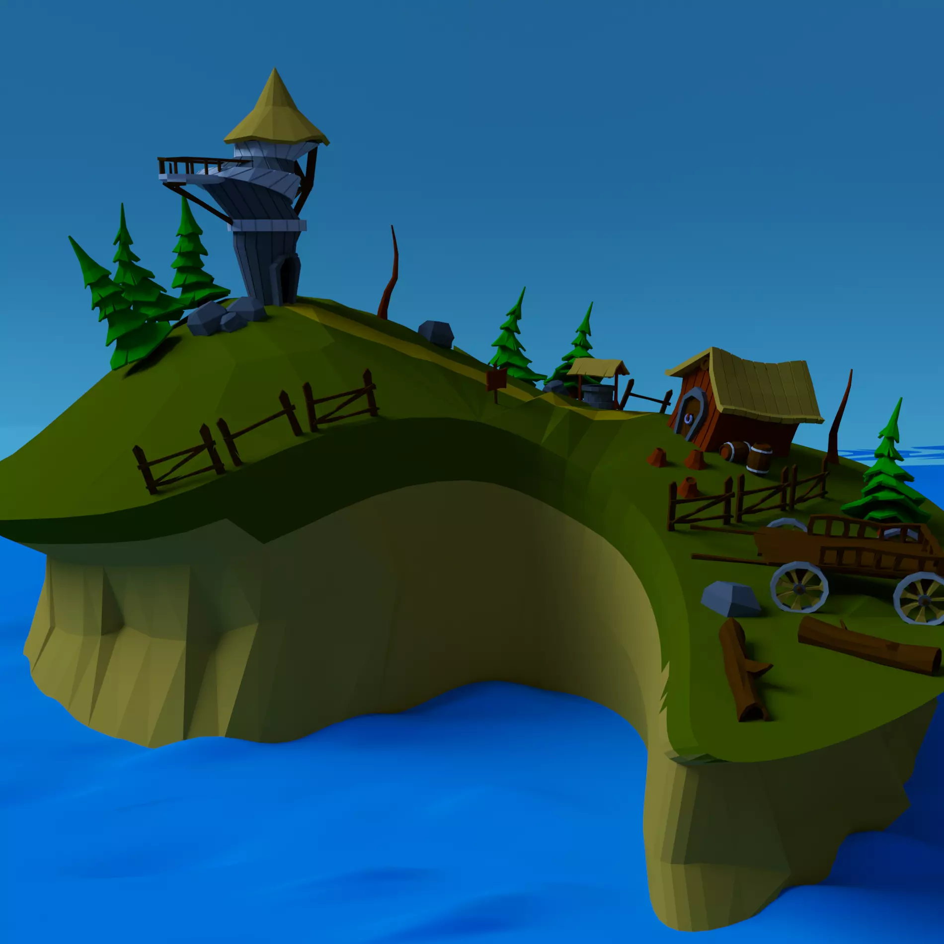 Lowpoly mini bundle 3d models Low-poly 3D model_0