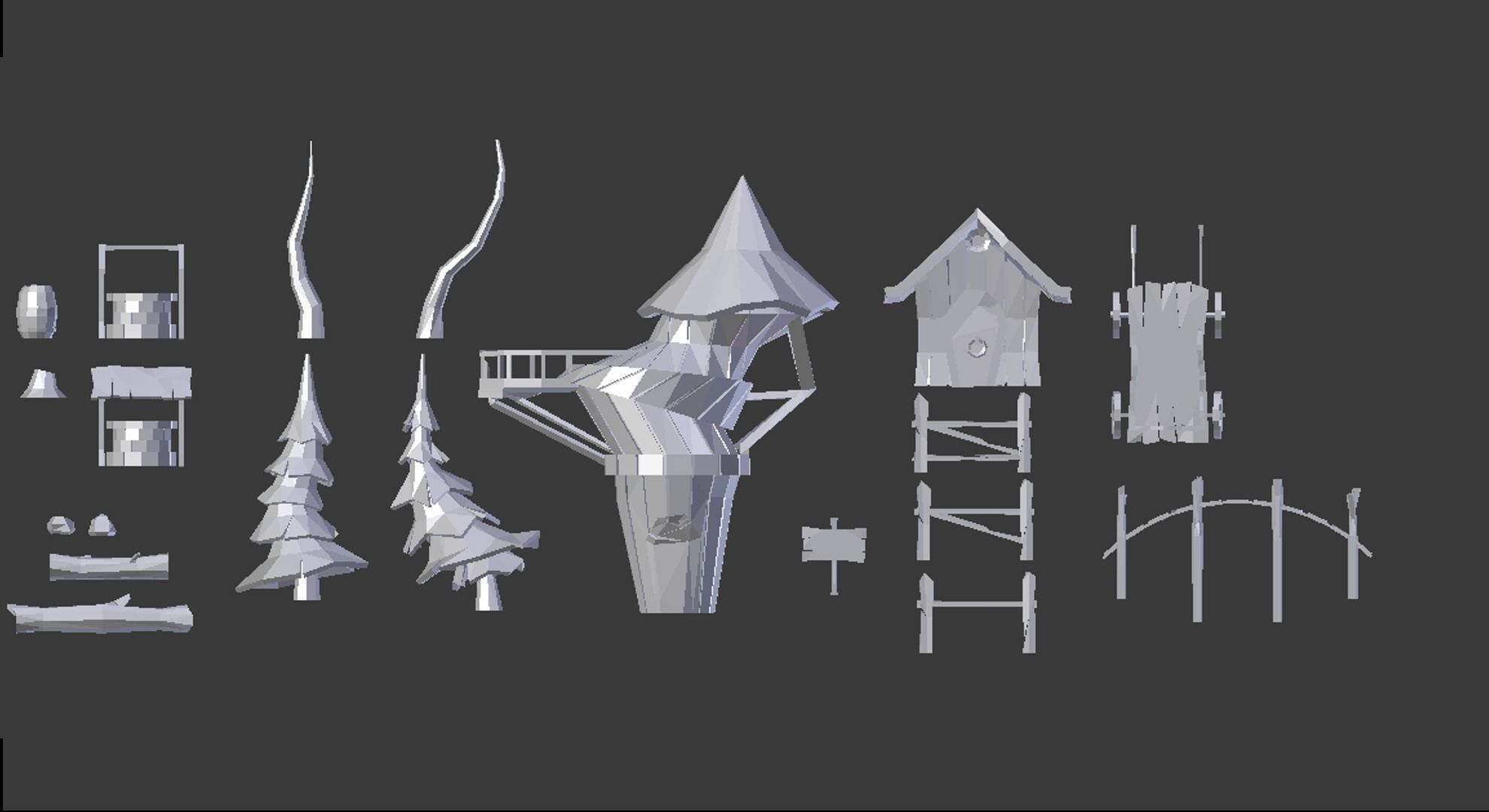 Lowpoly mini bundle 3d models Low-poly 3D model_4