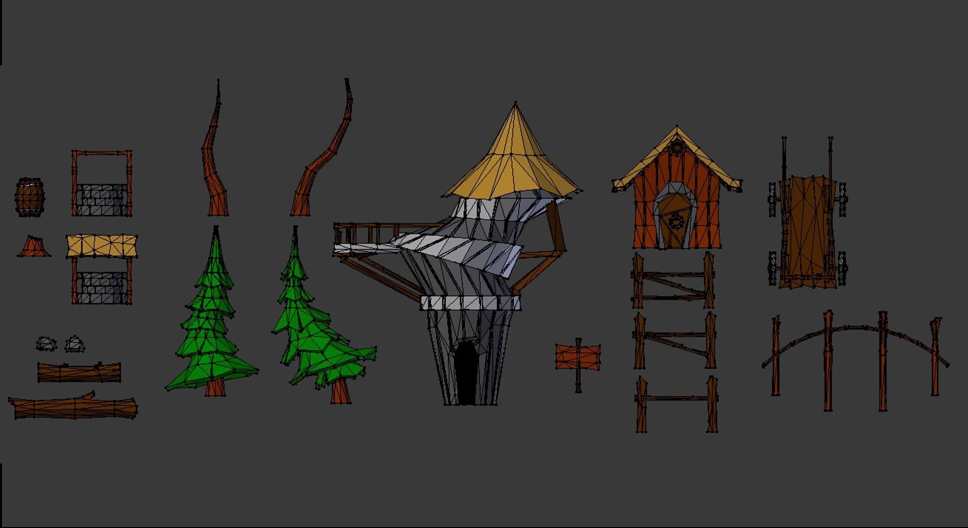 Lowpoly mini bundle 3d models Low-poly 3D model_6