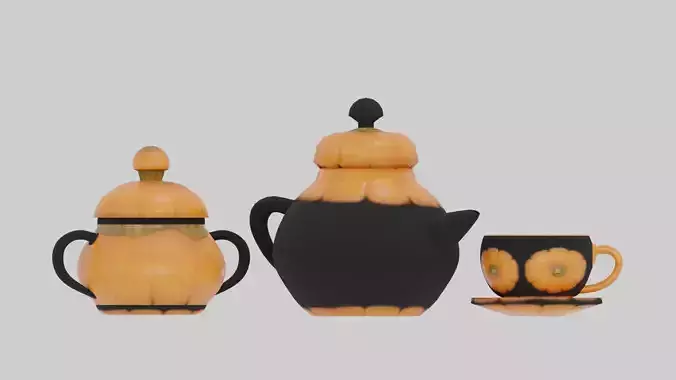 Pumpkin tea set
